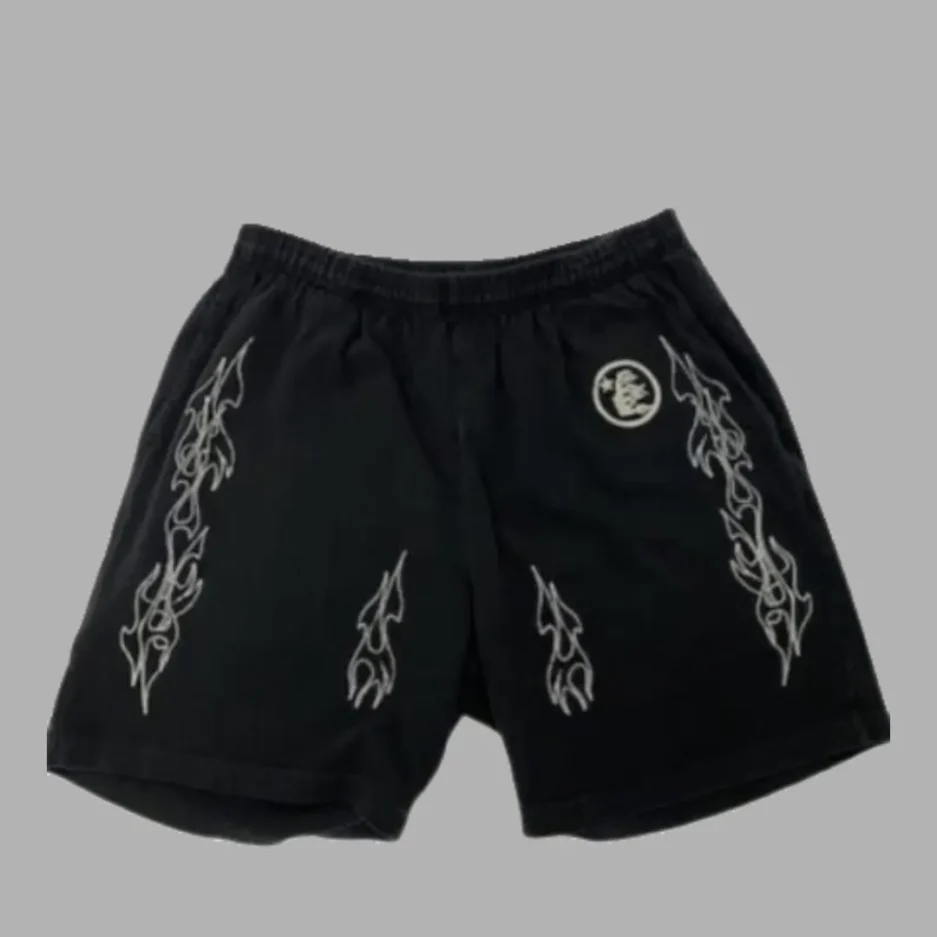 Hellstar Black Flame Shorts