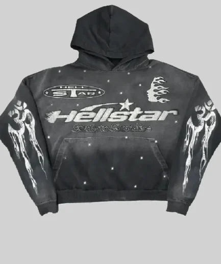 Black Vintage Hellstar Racer Hoodie