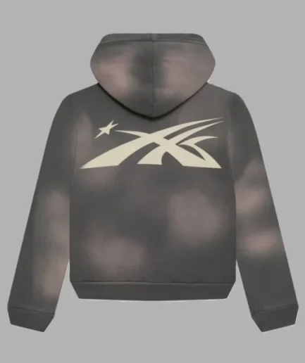 Grey Hellstar Sports Zip-Up Hoodie