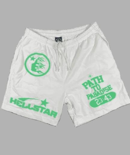 White Green Hellstar Capsule 7 Paradise shorts