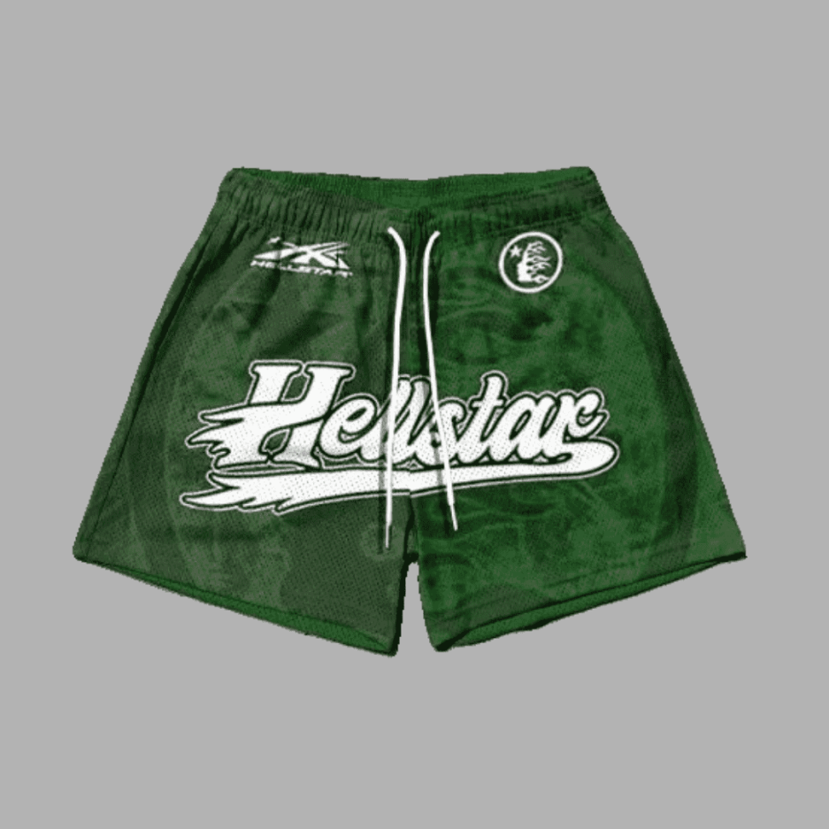 Green Hellstar Records Shorts For Men