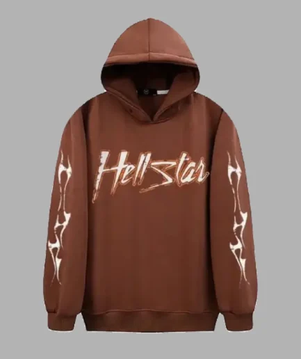 Brown Hellstar Studios Flame Hoodies